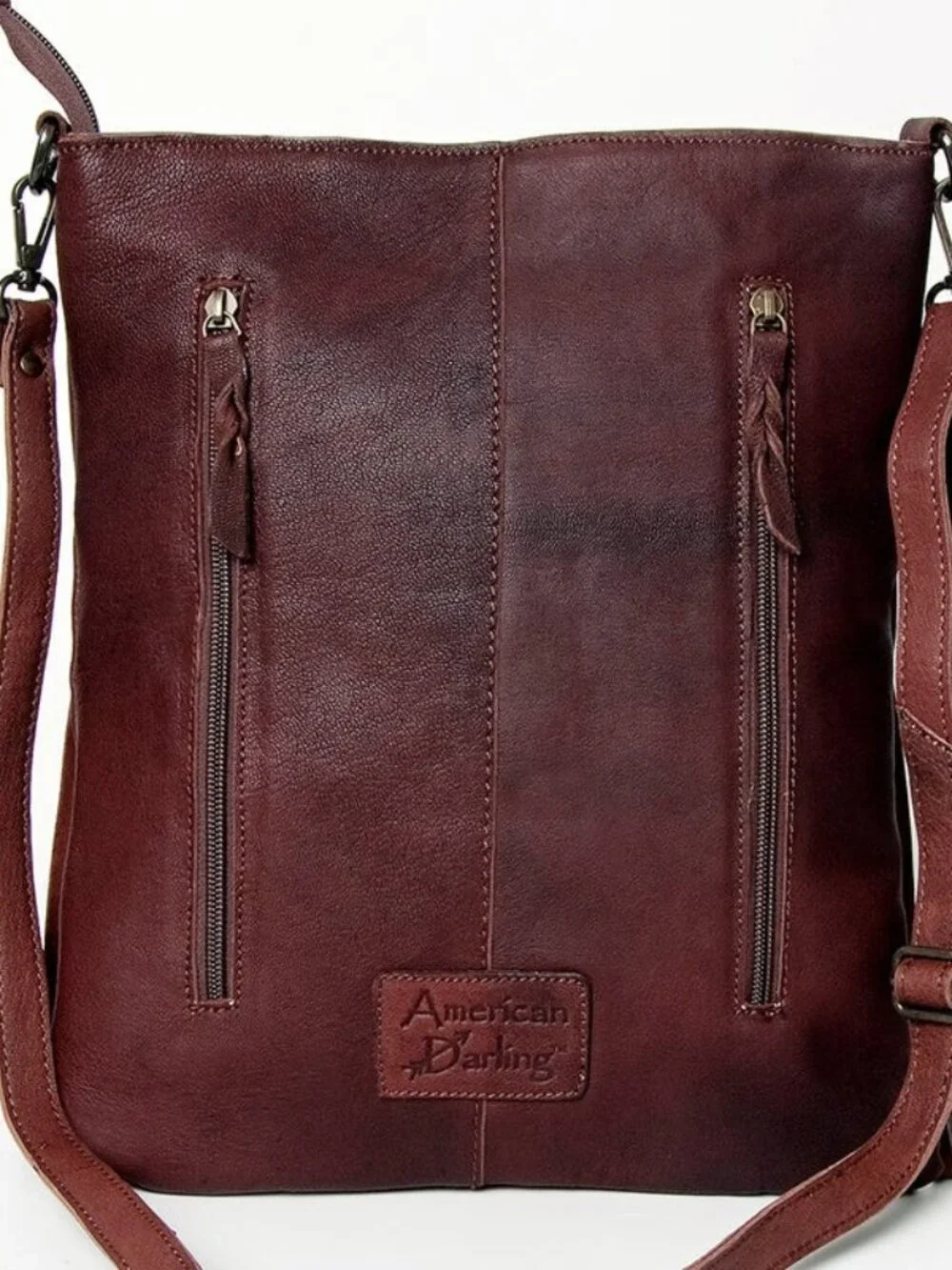 American Darling Boho Fringe Tooled Crossbody Bag
